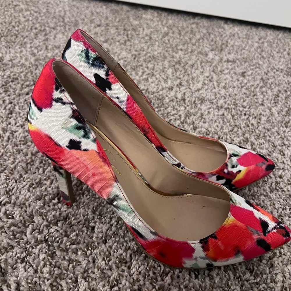 Jessica Simpson Red and Pink Stiletto Heels